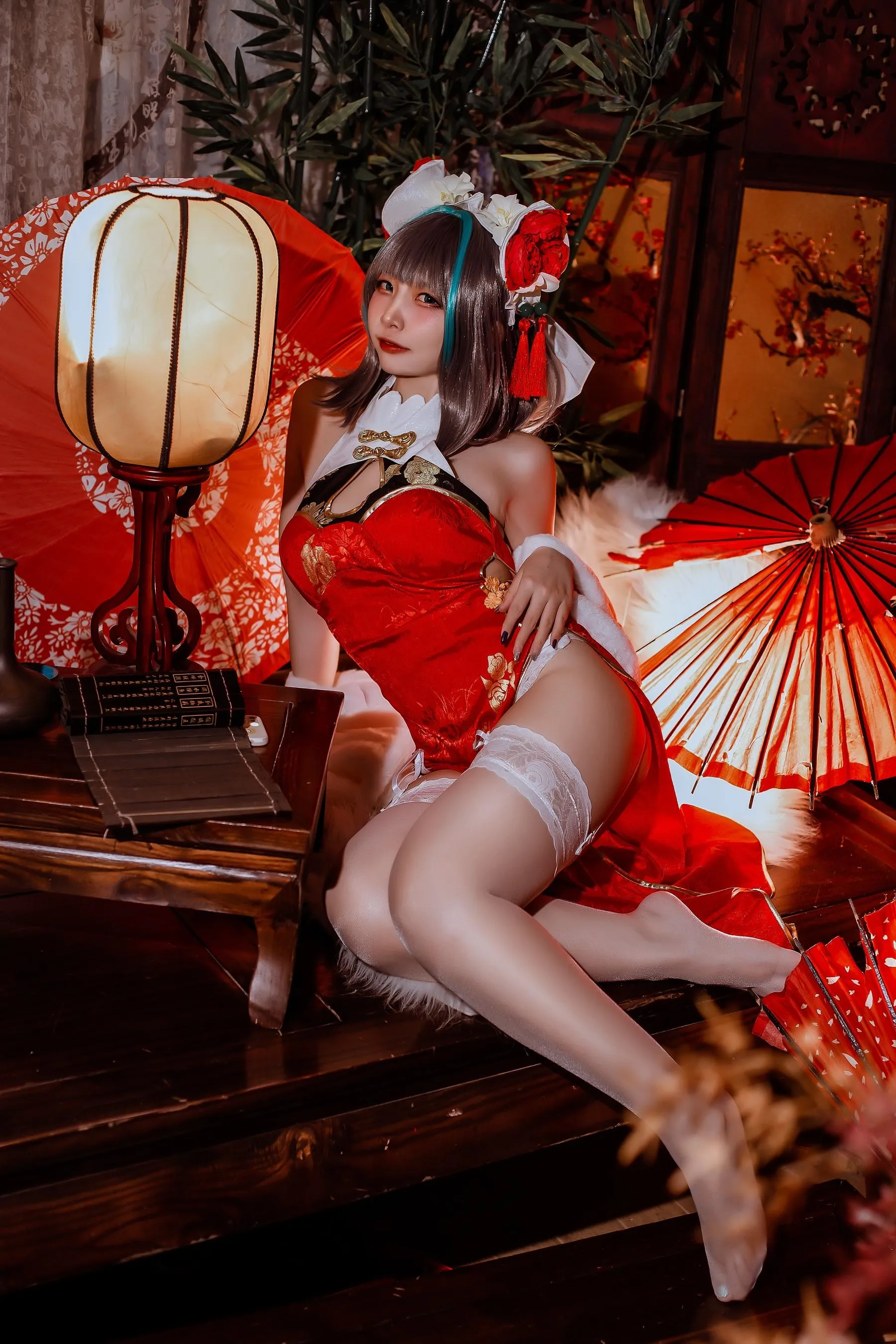 二佐Nisa – NO.151 碧蓝柴郡旗袍 [33P]插图3